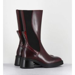 Hot Garrice Boots En Cuir Bordeaux Et Elastique Look Psychedelique - Flavia Burgundy Boots