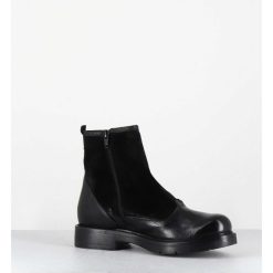 Hot Garrice Bottines Plates A Boutons En Cuir Noir - Laco Carly Nero