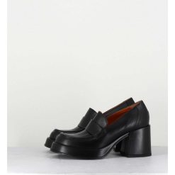 New Garrice Mocassins A Plateforme En Cuir Noir - Meda Nero