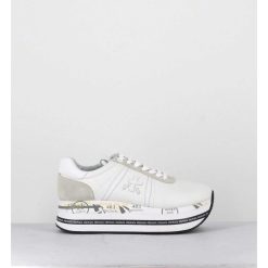 Clearance Garrice Sneakers En Cuir Blanc Semelle Compensee Ligne Japonisante - Beth 5603