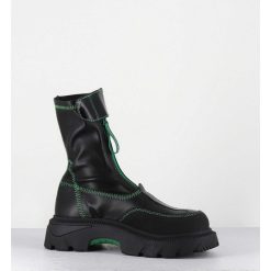 Wholesale Garrice Boots En Cuir Stretch Noir & Vert - Danica Raven Black