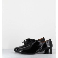 Hot Garrice Derbies En Cuir Noir Petit Talon - Monica Black Malory