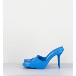 New Garrice Mules Barbie En Gomme Bleu & Talon Stiletto - Ida Blue Sandals