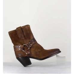 Wholesale Garrice Boots Santiag En Daim Marron Vieilli - 5180 Birra