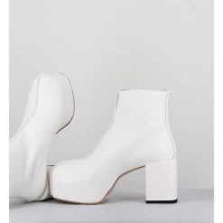 Wholesale Garrice Boots A Plateforme 70S En Cuir Blanc - 1Gs447 Cusna Bianco