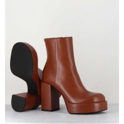 Clearance Garrice Boots 70S En Cuir Marron - Aiko Nappa Luggage