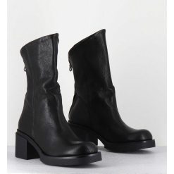 Clearance Garrice Boots Legeres Esprit Biker En Cuir Noir - Yama Lavato Nero