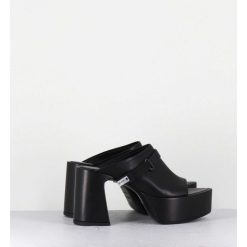 Online Garrice Mules A Plateforme Pointu En Cuir Noir - M6415 Vanity Nero