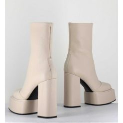 Online Garrice Boots En Cuir Souple Blanc - Iara Mok Milk