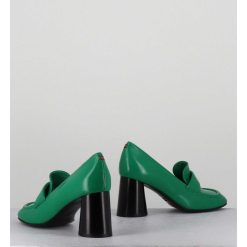 Online Garrice Mocassins A Talon En Cuir Souple Vert - Ace23 Glaze Mela