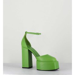 Best Garrice Babies Talon Haut A Plateforme En Cuir Vert - Ambra Mok Green