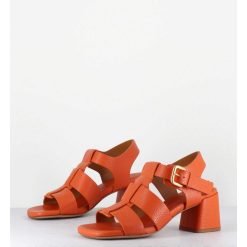 Online Garrice Sandales Multi-Brides En Cuir Graine Orange - S125 Cloud Orange