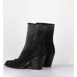 Hot Garrice Boots Santiag Talon Haut & Clous - Rock Chelin Nero