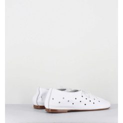 Online Garrice Chaussures Minimalistes A Lacets En Cuir Blanc Perfore - Ab4651 Nappato Bianco