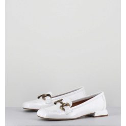 New Garrice Mocassins 60S En Cuir Vernis Blanc - Lake Naplak Bianco