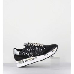 Online Garrice Sneakers Double Semelle Cuir Noir & Rivets - Conny 6553