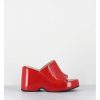 New Garrice Mules Compensees 90S En Cuir Vernis Rouge - Masa1 Cindy Rosso