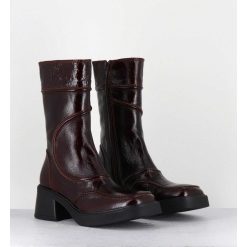 Best Garrice Boots Cuir Bordeaux Surpiqures 90'S - Malene Burgundy Boots