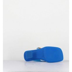 Best Garrice Tong Cuir Bleu & Plexi Ornees De Coquillages - Oceane Blue Sandals