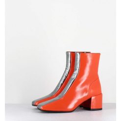 Hot Garrice Boots 70S Cuir Orange & Metal Argent - Cecil13 Nespola Silver