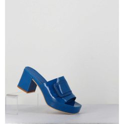 New Garrice Mules A Plateforme Petit Talon Vernis Bleu - 11532 Vetro Sky