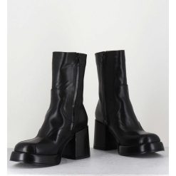 Online Garrice Boots 70S En Cuir Noir - Archi Nero