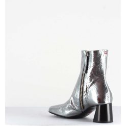 Online Garrice Boots En Cuir Froisse Metallise Argent - Odile02 Metal