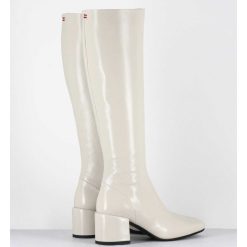 Hot Garrice Bottes 70S En Cuir Brillant Blanc Casse - Ecil33 Glaze Osso