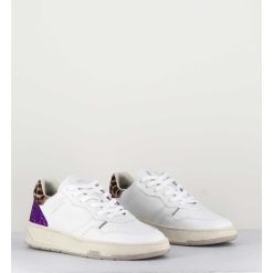 Wholesale Garrice Sneakers En Cuir Blanc & Glitter Violet - Timeless Low