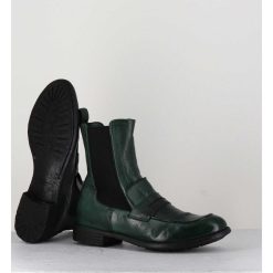 Hot Garrice Boots-Mocassins Chelsea En Cuir Vert Bouteille - Mars 142 Bouteille