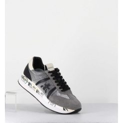 New Garrice Sneakers Double Semelle En Daim & Toile Gris - Conny 1493