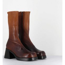 Online Garrice Boots En Cuir Stretch Degrade Marron - Elke Bown Degrade