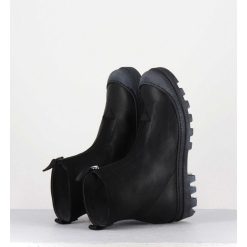 Online Garrice Boots En Cuir Gras Noir Avec Zip Centrale - I6-967 Black