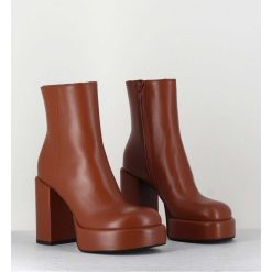 Clearance Garrice Boots 70S En Cuir Marron - Aiko Nappa Luggage