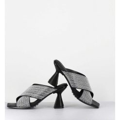 Hot Garrice Mules Cuir Noir & Perles - Liza Var Nero