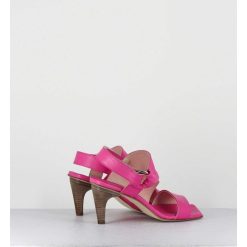 New Garrice Sandales Asymetriques A Talon En Cuir Rose Fuchsia - Cati Shady Glamour