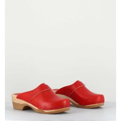 Online Garrice Sabots Flexibles En Cuir Rouge - Complice5 Vegetal Rouge