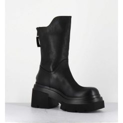 New Garrice Boots Chunky En Cuir Noir - E3733 Boston Nero