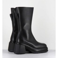 Online Garrice Boots Chunky En Cuir Noir Look 90S - Cassia Black Boots