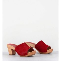 Hot Garrice Mules-Sabots A Talon Poulain Rouge - 455-Pls Court Rouge