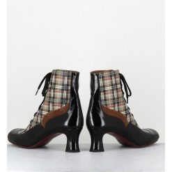 Best Garrice Boots A Lacets Imprime Tartan & Petit Talon Retro - Mylion Maserati Nagro