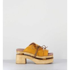 Best Garrice Original 70S Platform Mules Cuir Jaune - Priva Suave Sunflower