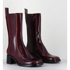 Online Garrice Boots Bout Carre Bordeaux & Surpiqures Orange - Mariela Burgundy Boots