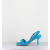 Wholesale Garrice Sandales Slingback Bout Carre En Cuir Bleu - Milena Nappa Danube