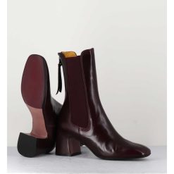 Clearance Garrice Boots A Elastiques En Cuir Souple Bordeaux - P900 Rubino