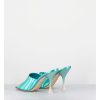 Best Garrice Mules Talon Haut Cuir Iridescent Turquoise - Asia Cosmo Ocean