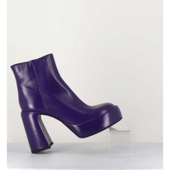 Hot Garrice Boots 70S En Cuir Prune - E3303 Purple