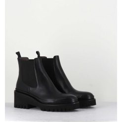 Hot Garrice Boots Chelsea En Cuir Noir & Semelle Micro - Bradi Calf Nero