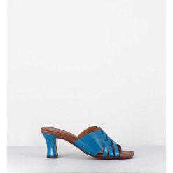 Online Garrice Mules Petit Talon En Cuir Bleu - Nalma Ferrari Blue