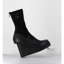 Online Garrice Boots Compensees Cuir Noir & Talon Destructure - 3785 Gas Nero